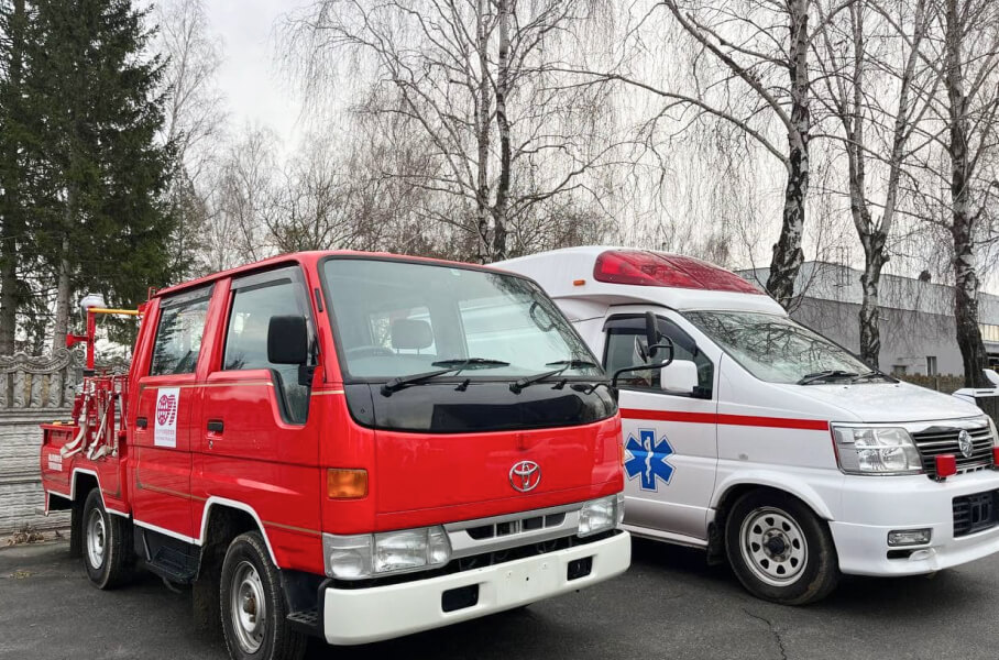 寄付された救急車両