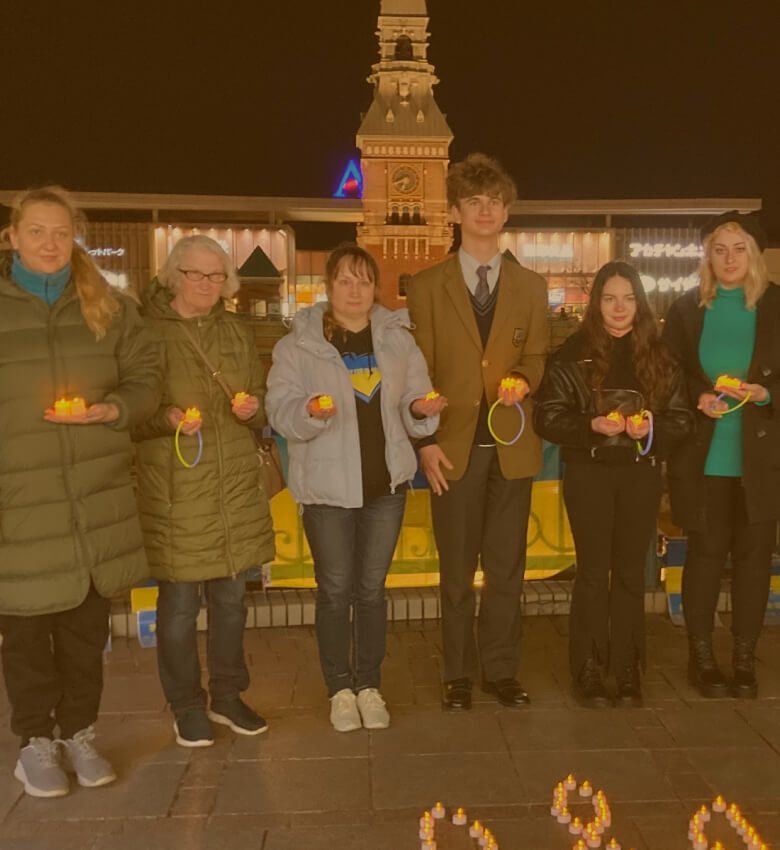 ウクライナ支援のためのキャンドルライトイベント