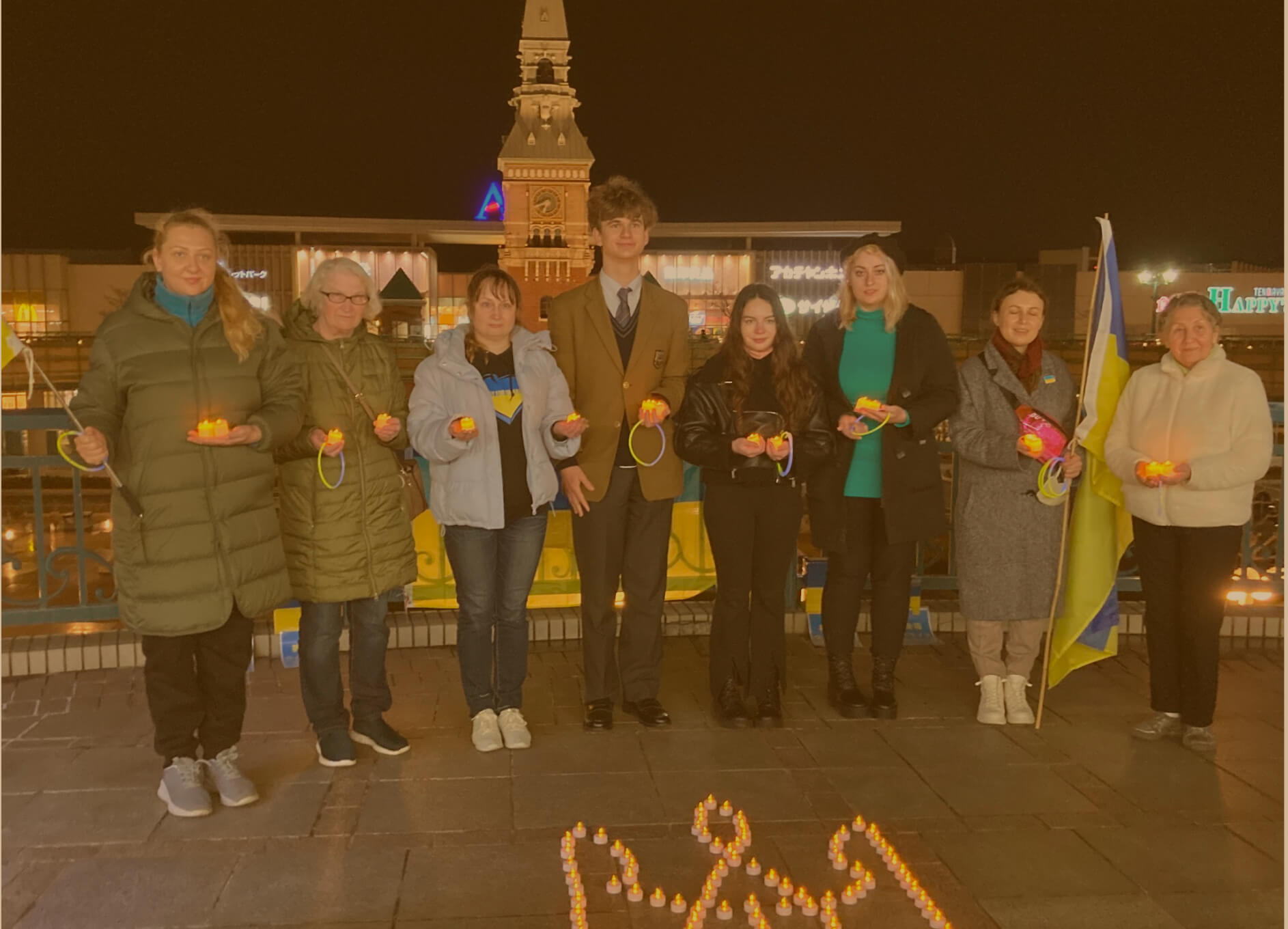 ウクライナ支援のためのキャンドルライトイベント